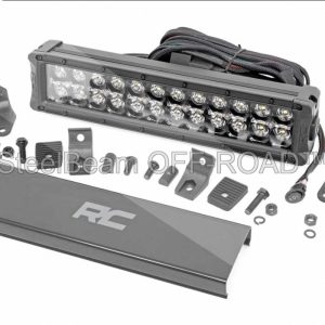 steelbeam off road™ 12" black series dual row cree led light bar — with white drl