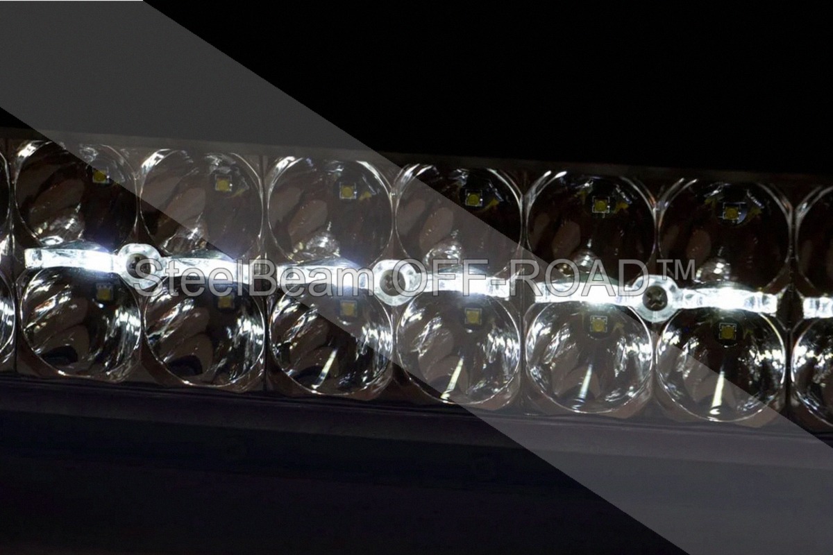 steelbeam off road™ 12" black series dual row cree led light bar — with white drl