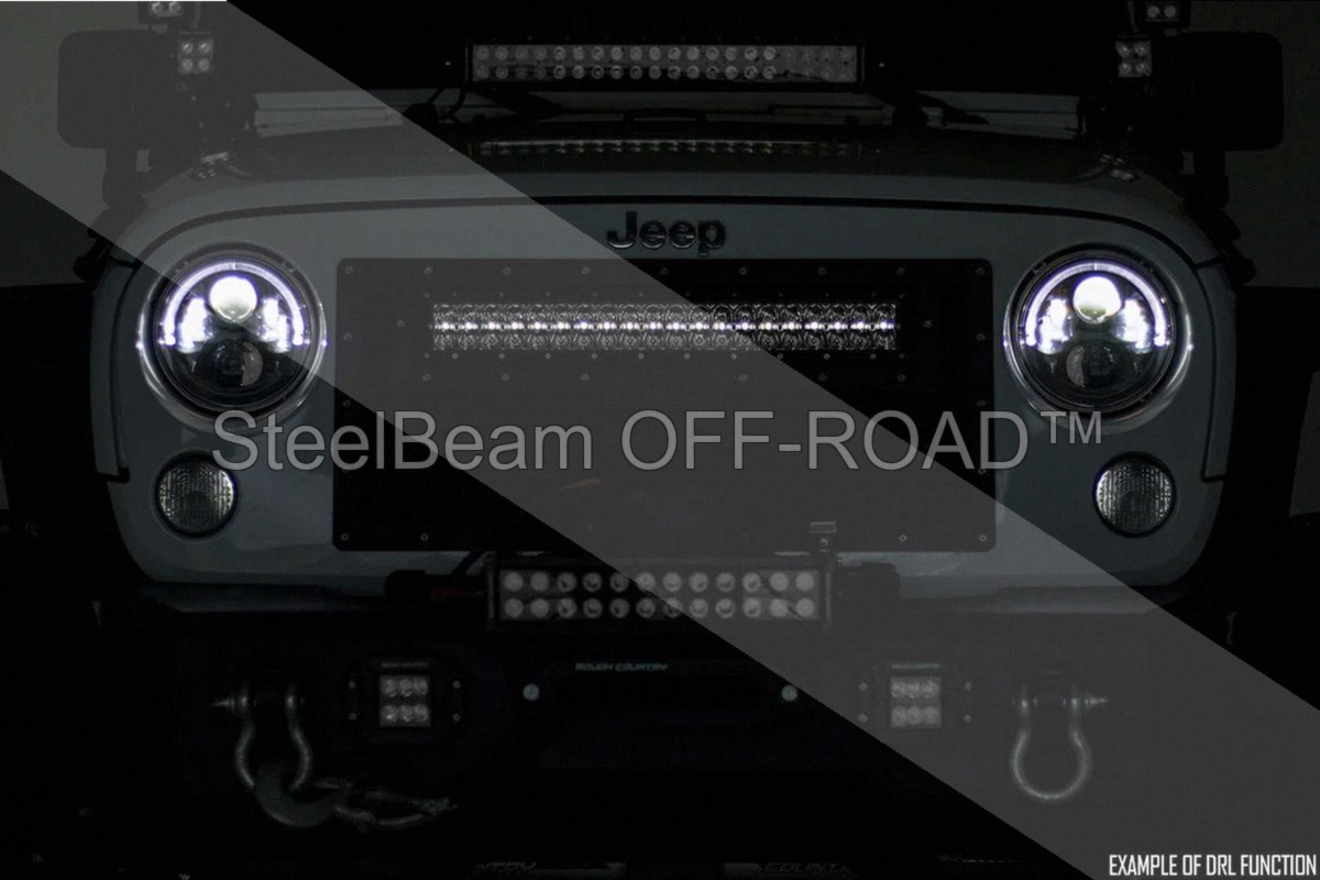 steelbeam off road™ 12" black series dual row cree led light bar — with white drl