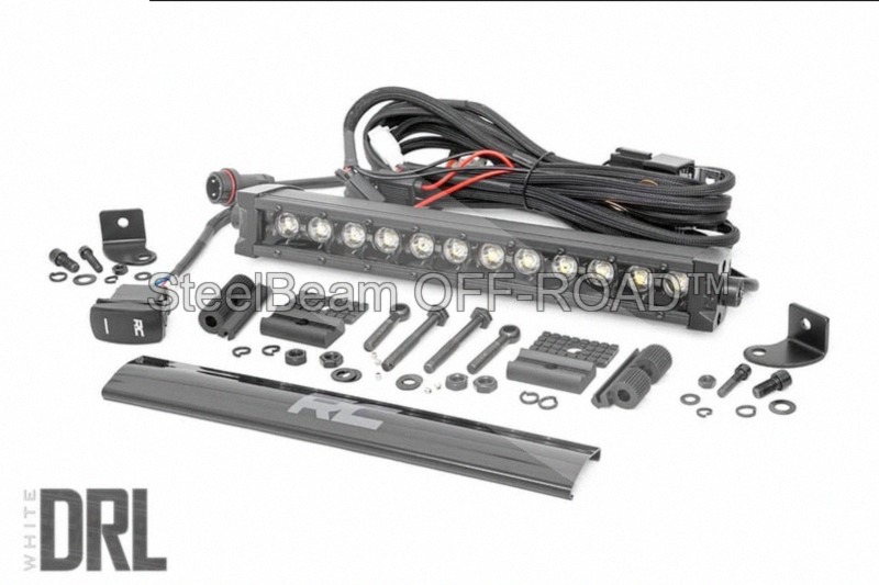 steelbeam off road™ 12" black series single row cree led light bar — with amber drl
