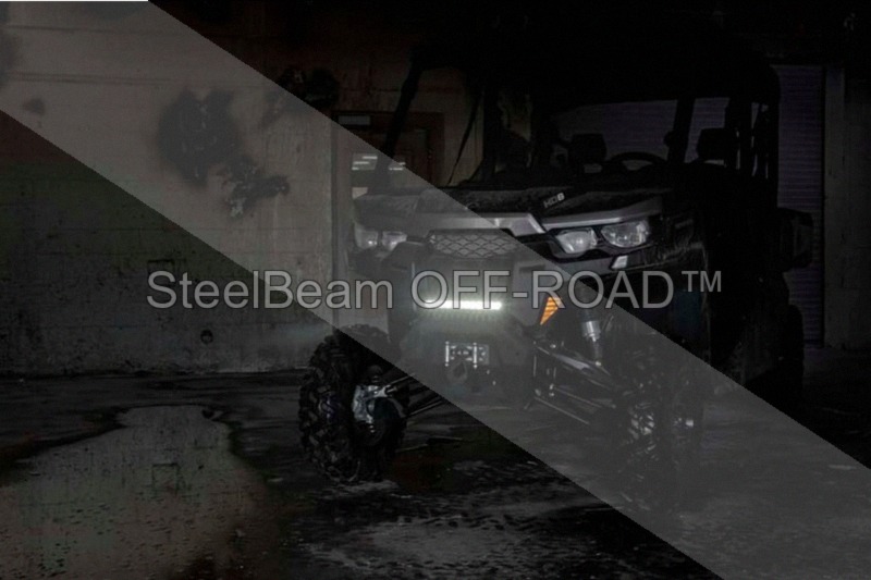steelbeam off road™ 12" black series single row cree led light bar — with amber drl