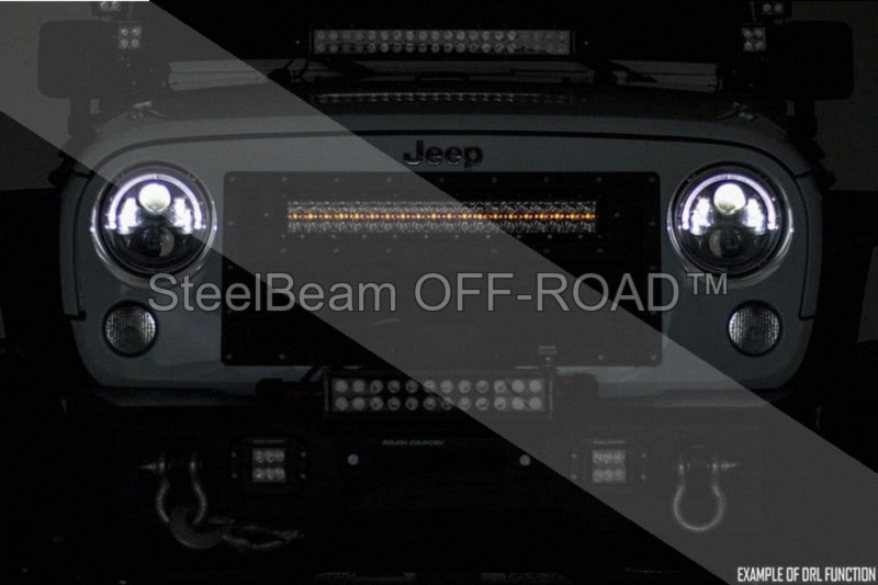 steelbeam off road™ 12" black series single row cree led light bar — with amber drl