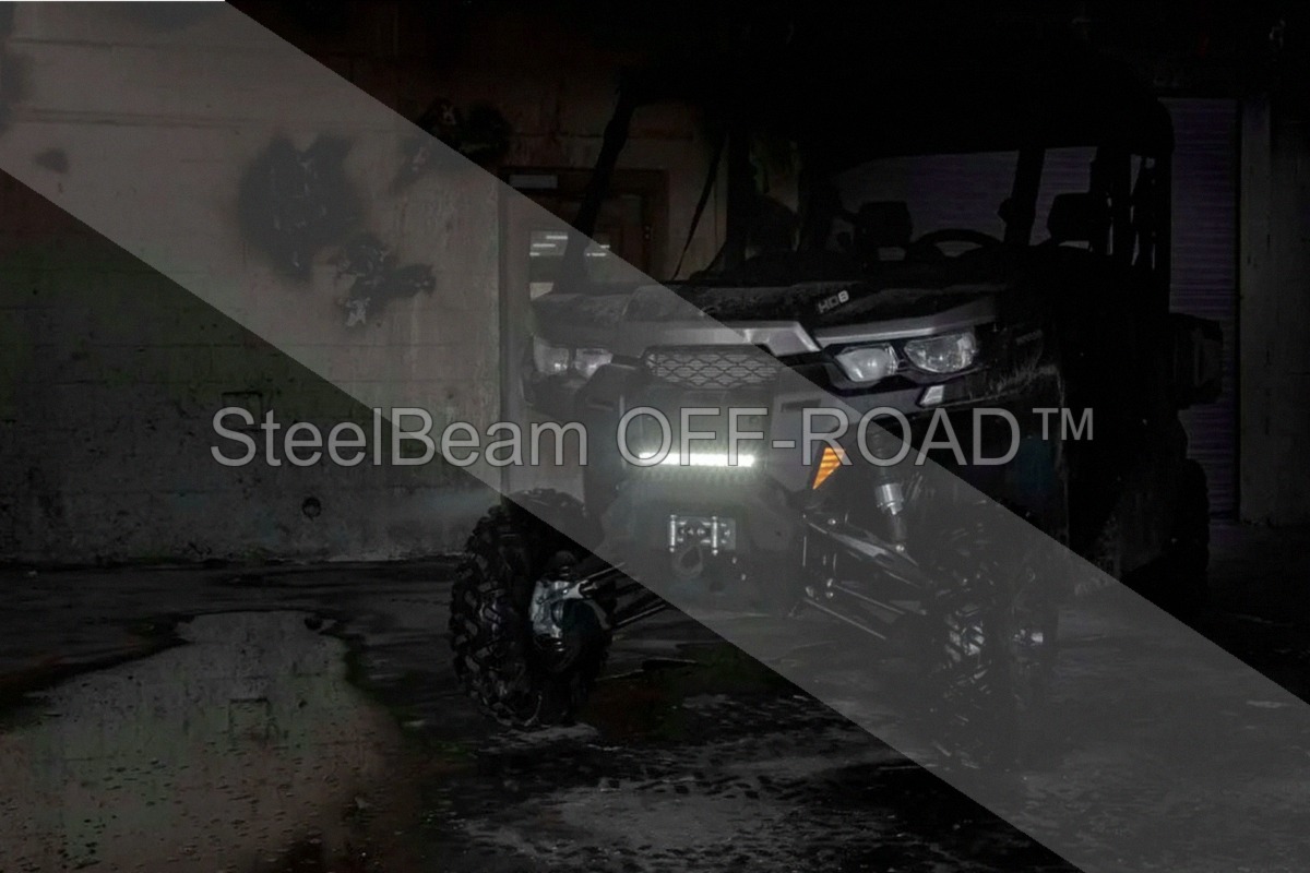 steelbeam off road™ 12" black series single row cree led light bar — with amber drl