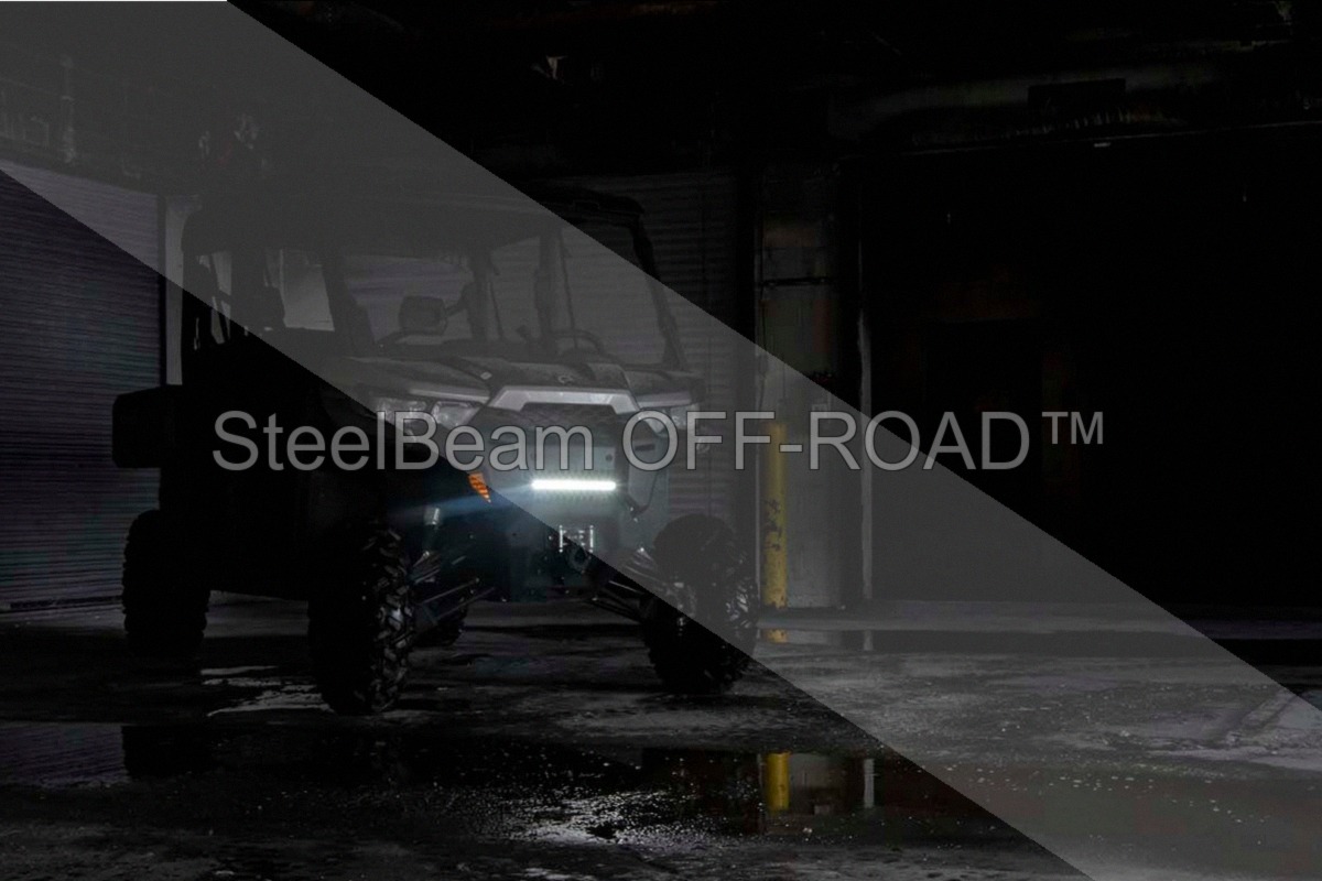 steelbeam off road™ 12" black series single row cree led light bar — with amber drl