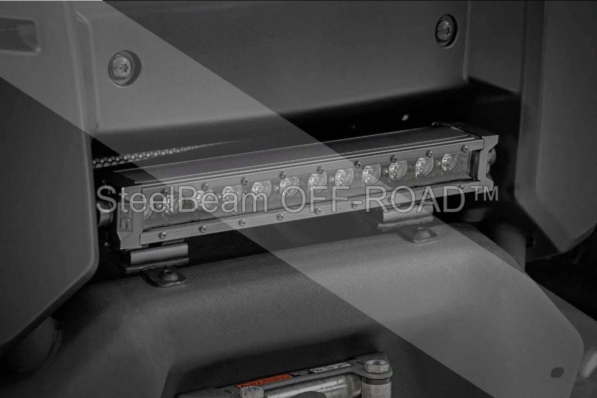 steelbeam off road™ 12" black series single row cree led light bar — with amber drl