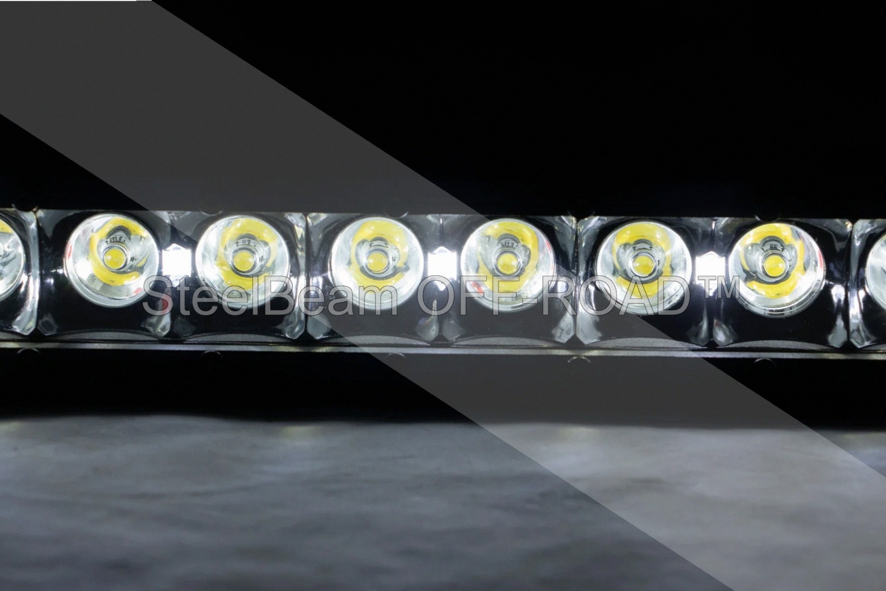 steelbeam off road™ 12" black series single row cree led light bar — with amber drl