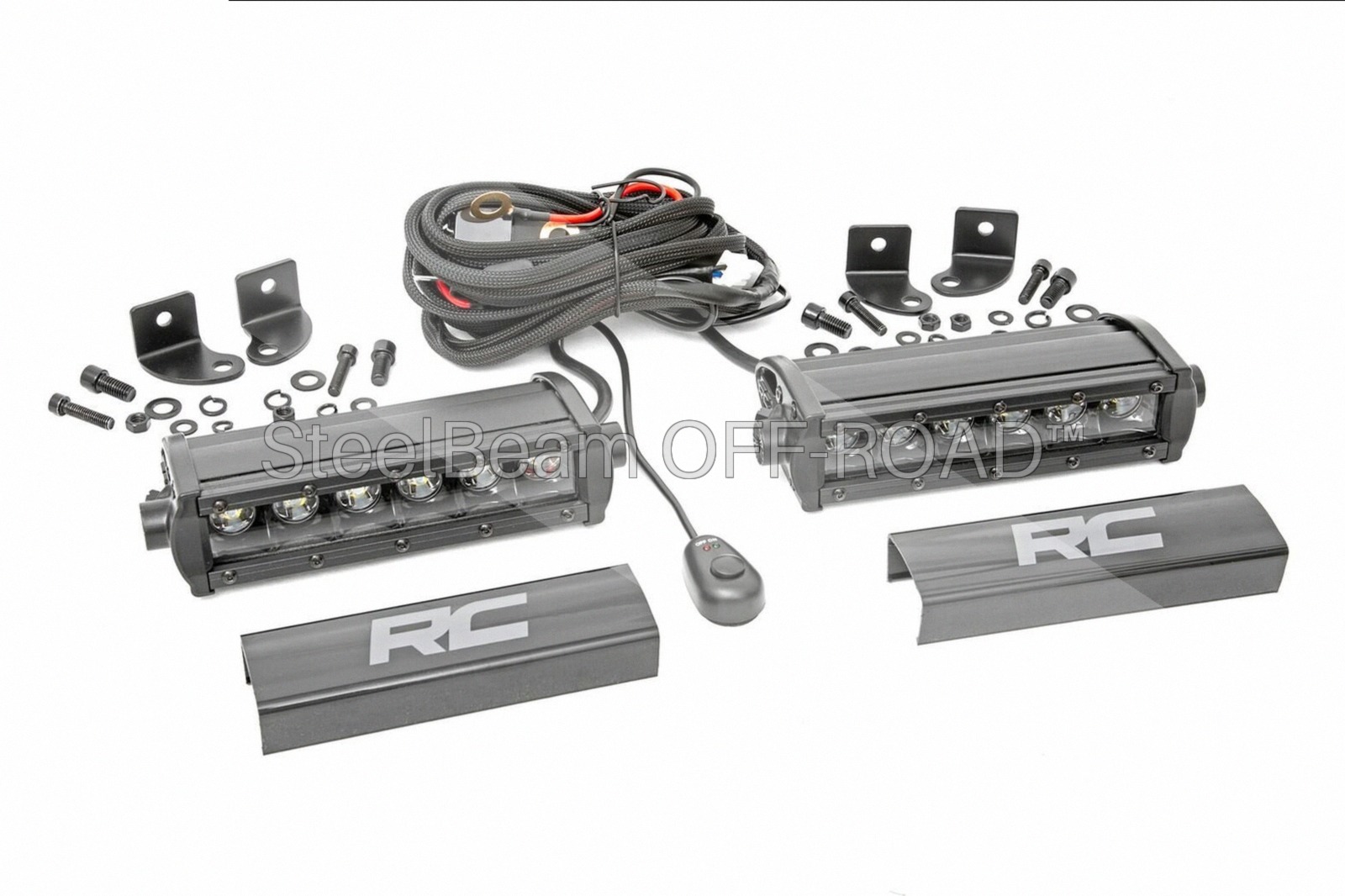SteelBeam OFF-ROAD™ | 6-Inch Black Single-Row LED Light Bar (Pair)