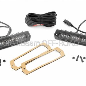 SteelBeam OFF-ROAD™ | 6-Inch Flush Mount LED Lights — Black Finish (Pair)