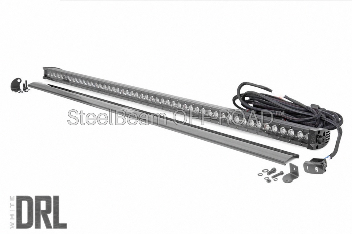 SteelBeam OFF-ROAD™ | 50-Inch Single-Row LED Light Bar | Cool White DRL | Black