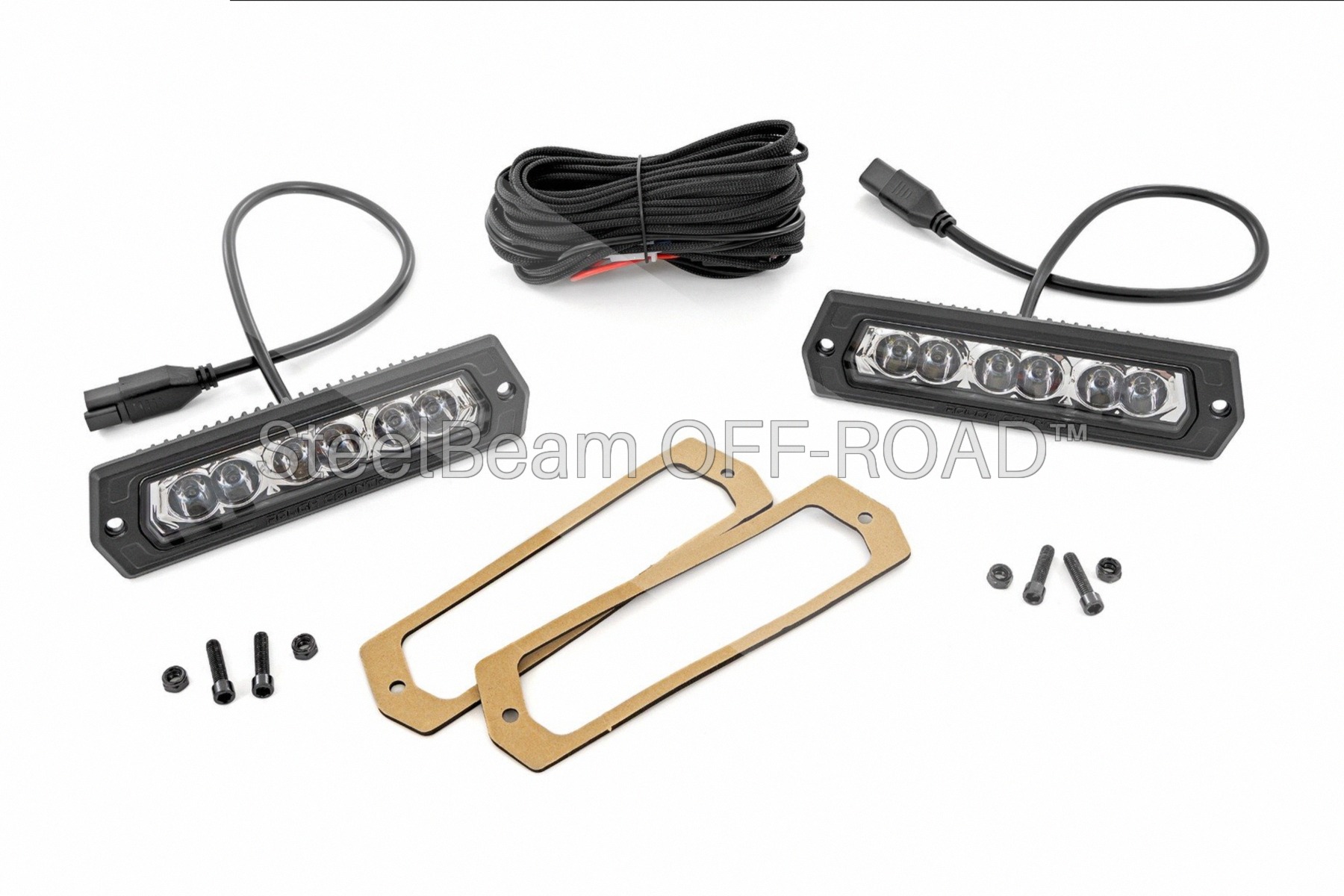 SteelBeam OFF-ROAD™ | 6-Inch Flush-Mount Chrome-Finish LED Lights — Pair