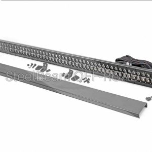 SteelBeam OFF-ROAD™ | 50-Inch Dual-Row LED Light Bar — Black Housing with Amber DRL