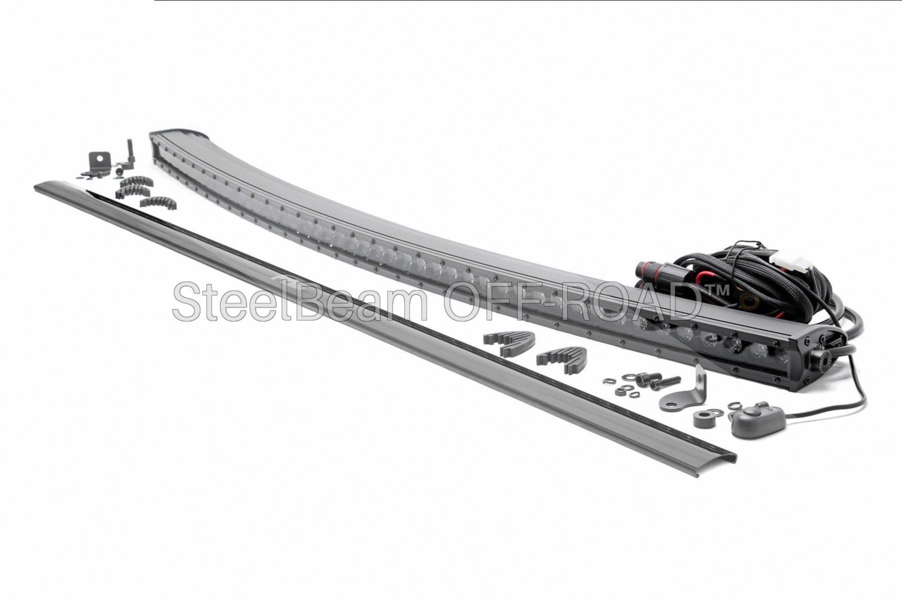 SteelBeam OFF-ROAD™ | 50-Inch Curved Single-Row Black LED Light Bar