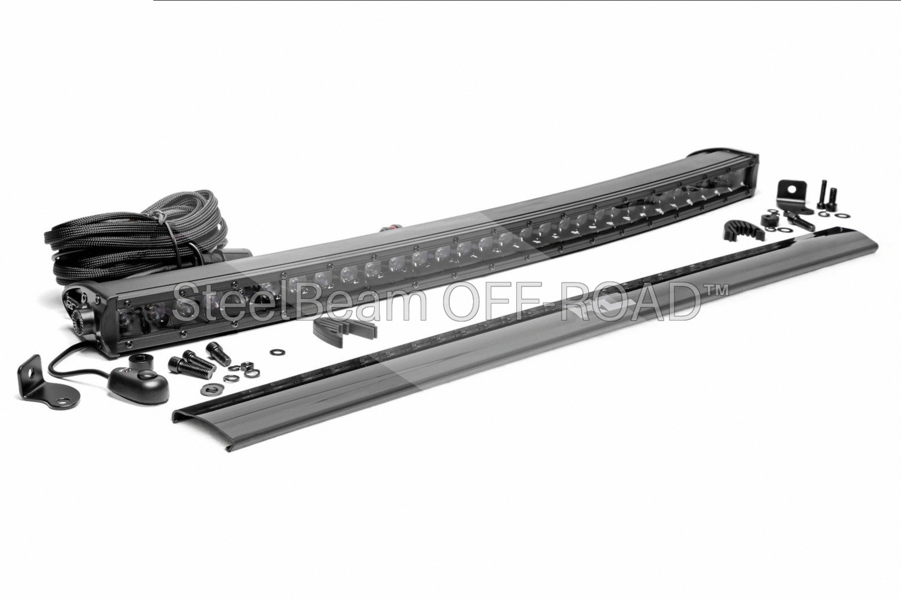 SteelBeam OFF-ROAD™ | 30-Inch Curved Black Single-Row LED Light Bar — 12,000 Lumens