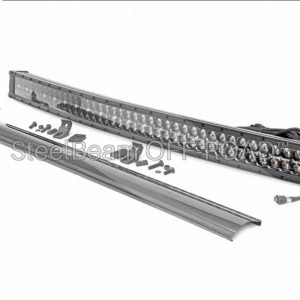 SteelBeam OFF-ROAD™ | 40-Inch Curved Dual-Row LED Light Bar — Black, 36,000 Lumens, Cool White DRL