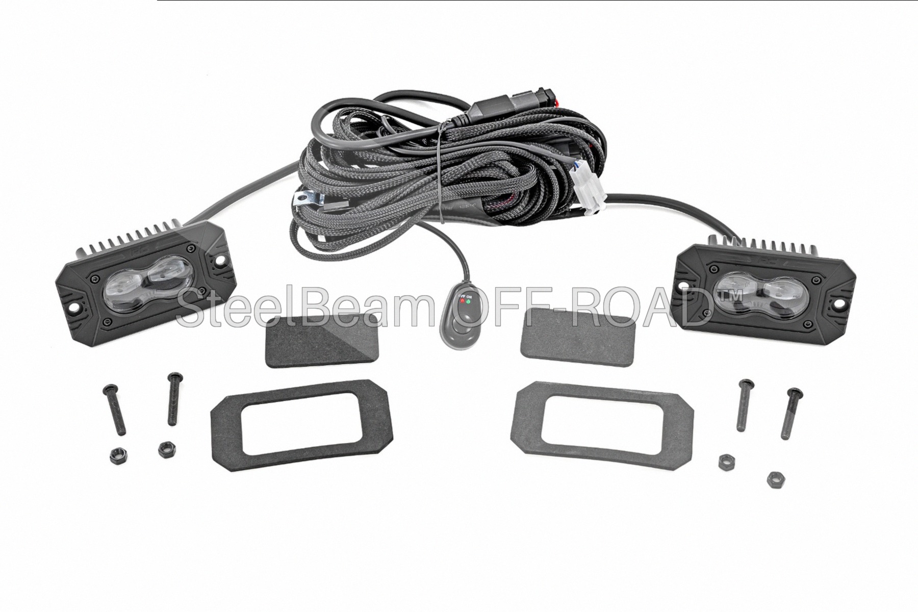 SteelBeam OFF-ROAD™ | 3x1.75 Inch Slim Flush-Mount SAE LED Fog Lights — Pair