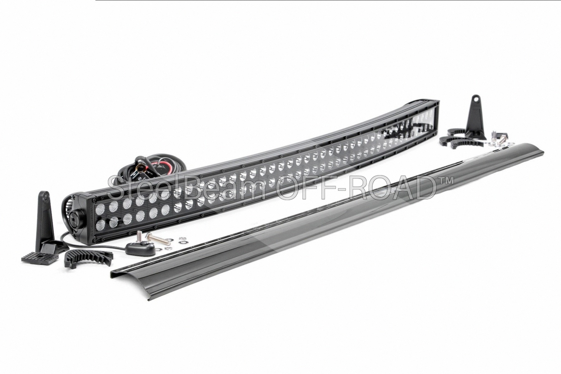 SteelBeam OFF-ROAD™ | 40 Inch Curved Dual-Row LED Light Bar — 240W / 19,020 Lumens (Black)