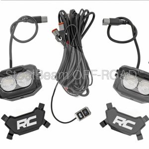 SteelBeam OFF-ROAD™ | 5-Inch LED Flood Pods with White & Amber DRL — Pair
