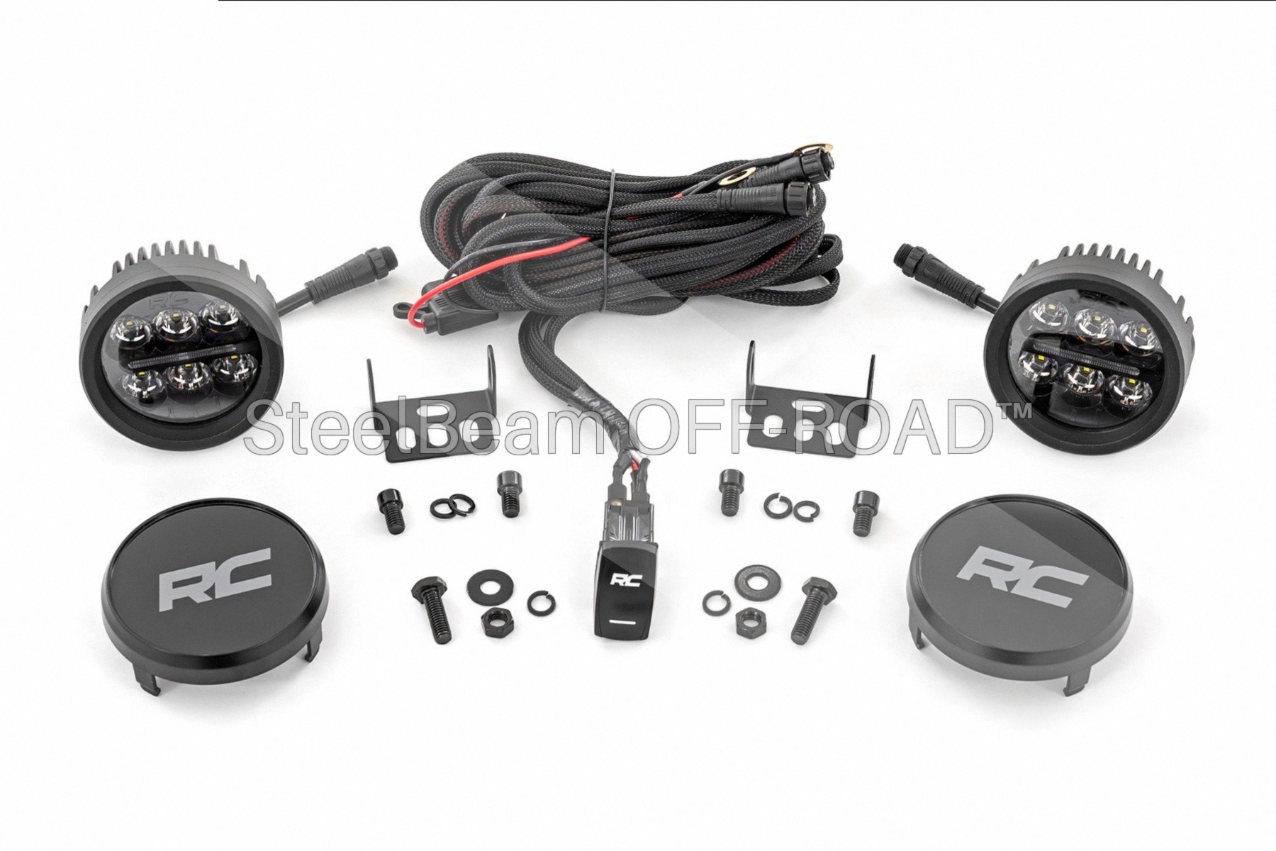 SteelBeam OFF-ROAD™ | 3.5-Inch Round LED Light Pair — Amber DRL, 3240 Lumens