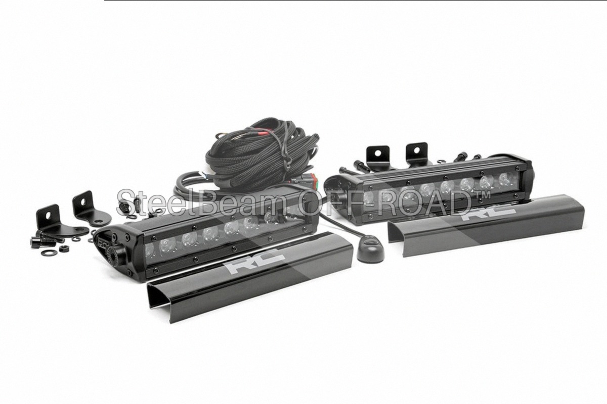 SteelBeam OFF-ROAD™ | 8-Inch Black Single-Row LED Light Bar — Pair