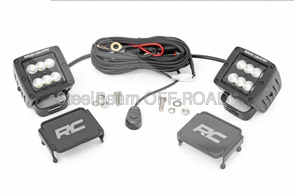 SteelBeam OFF-ROAD™ | 2-inch Square Black Panel LED Pod Pair