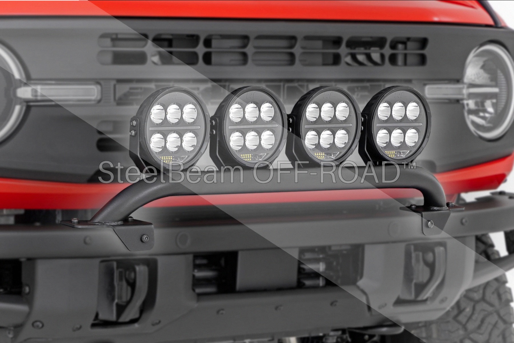 SteelBeam OFF-ROAD™ | Modular Bumper Light Mount for Ford Bronco 4WD (2021–2025)