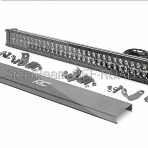 SteelBeam OFF-ROAD™ | 30-Inch Black Dual-Row LED Light Bar — 300W, 27,000 Lumens, Cool White DRL