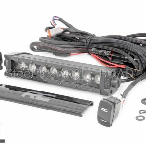 SteelBeam OFF-ROAD™ | 8" Black Single-Row LED Light Bar — 3200 Lumens with Amber DRL