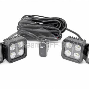 SteelBeam OFF-ROAD™ | 2-Inch Flood LED Light Pair — Swivel Mount with Amber DRL