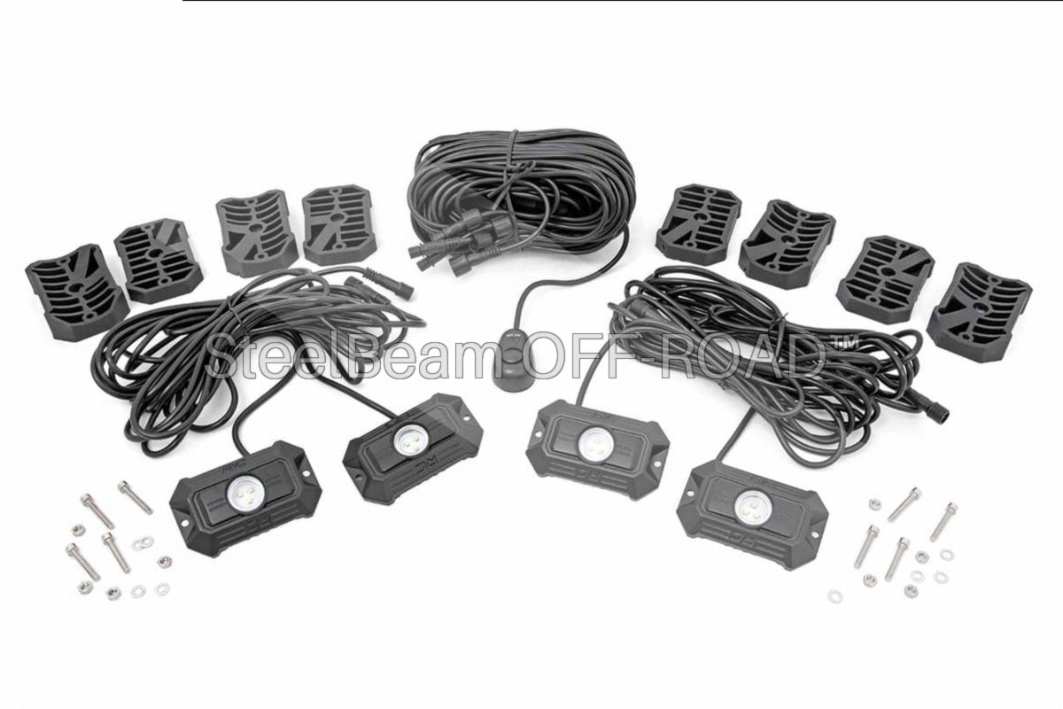 SteelBeam OFF-ROAD™ | 4-Pod LED Rock Light Kit — 3,240 Lumens, IP67 Waterproof