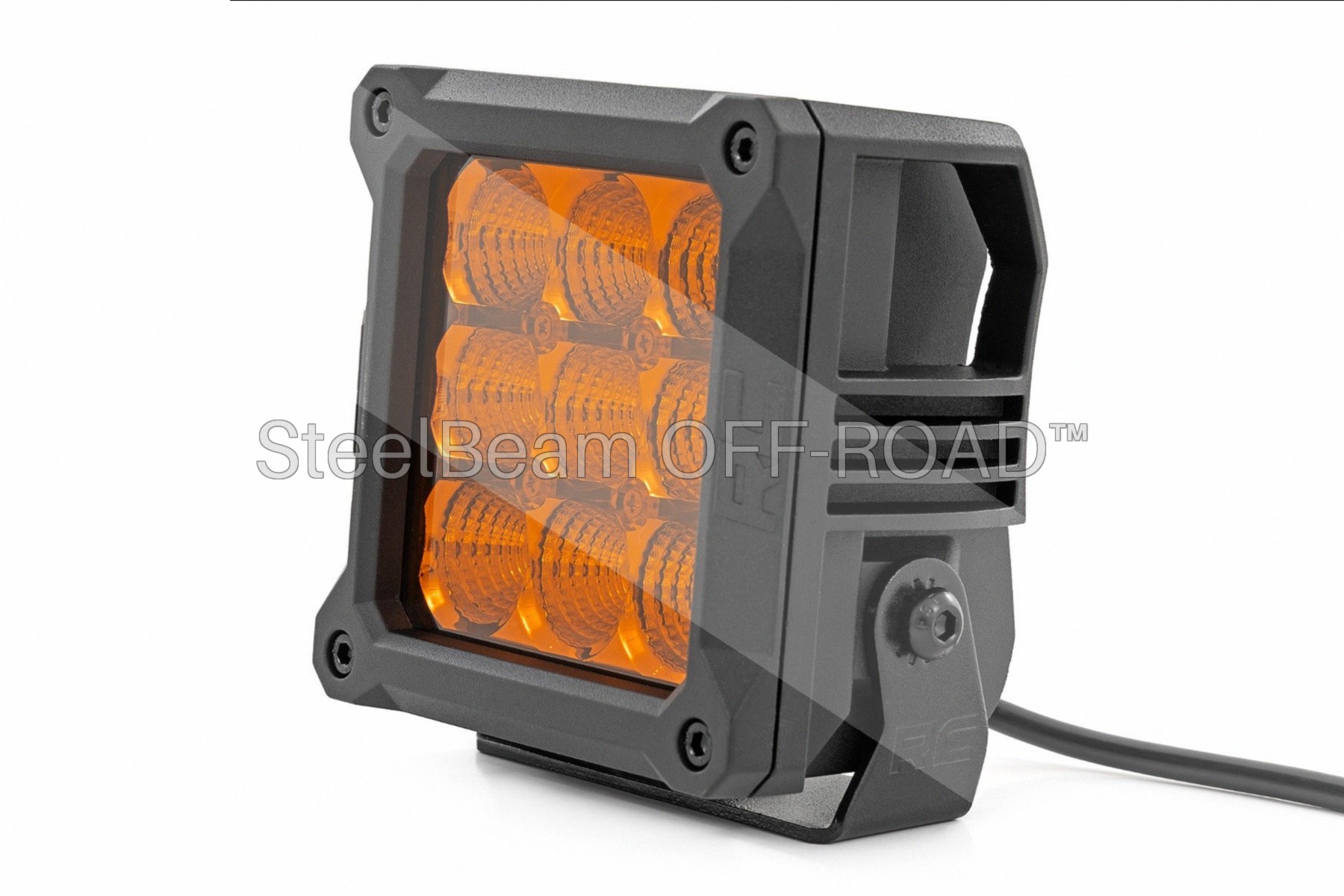 SteelBeam OFF-ROAD™ | 4-Inch Square Amber LED Pods — Pair (Amber DRL) - Image 2