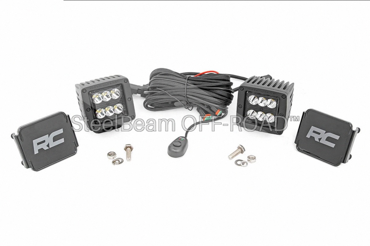 SteelBeam OFF-ROAD™ | 2-inch Square Black Panel LED Pod Pair - Image 2
