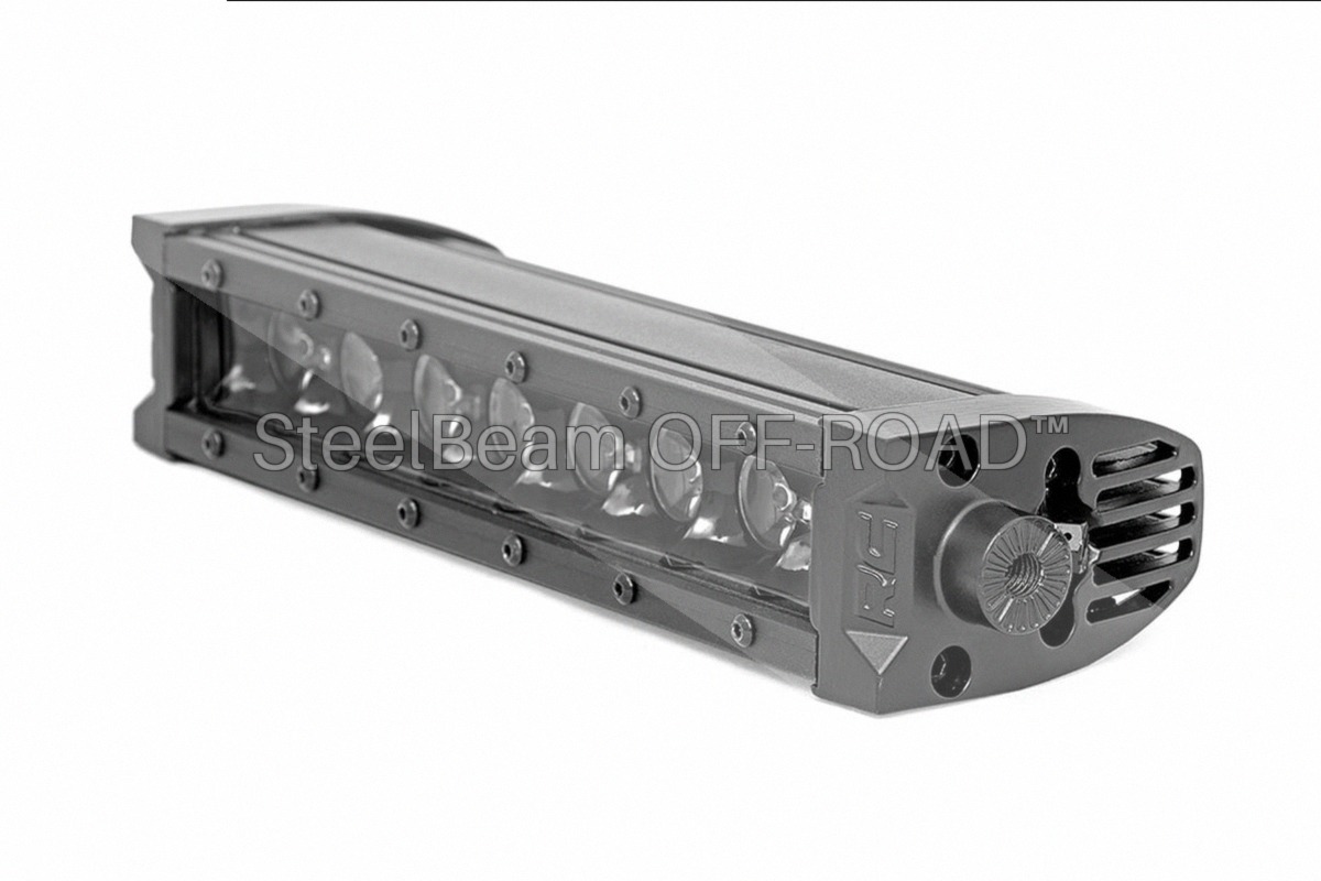 SteelBeam OFF-ROAD™ | 8-Inch Single-Row Black LED Light Bar Pair — 6,400 Lumens, Cool White DRL - Image 2