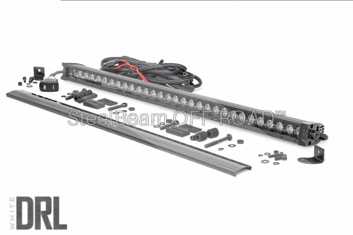 SteelBeam OFF-ROAD™ | 30-Inch Single-Row Black LED Light Bar — 12,000 Lumens, Cool White DRL - Image 2