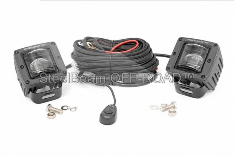 steelbeam off road™ 2 inch black series led fog pods — sae street legal | pair