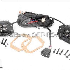 steelbeam off road™ 2" black series led light pods — flush mount | cool white drl