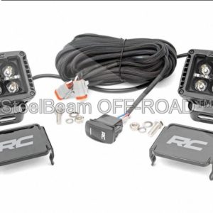 steelbeam off road™ 2" black series led light pods — spot beam | square | amber drl | pair