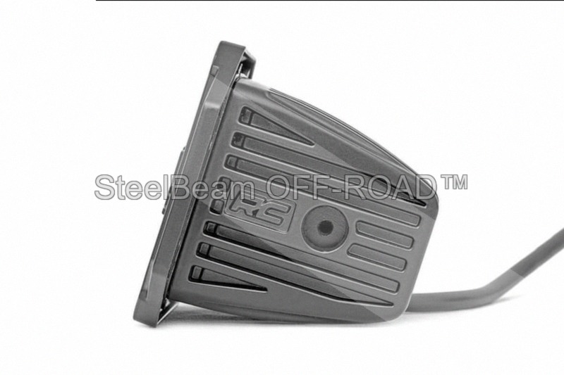 steelbeam off road™ 2" black series led light pods — spot beam | square | cool white drl | pair