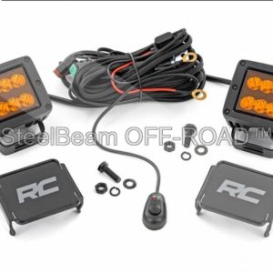 steelbeam off road™ 2" led light pods — spot beam | amber lens | square | pair