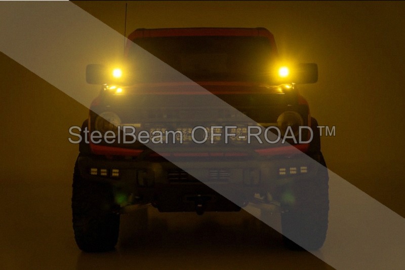 steelbeam off road™ 2" led light pods — spot beam | amber lens | square | pair