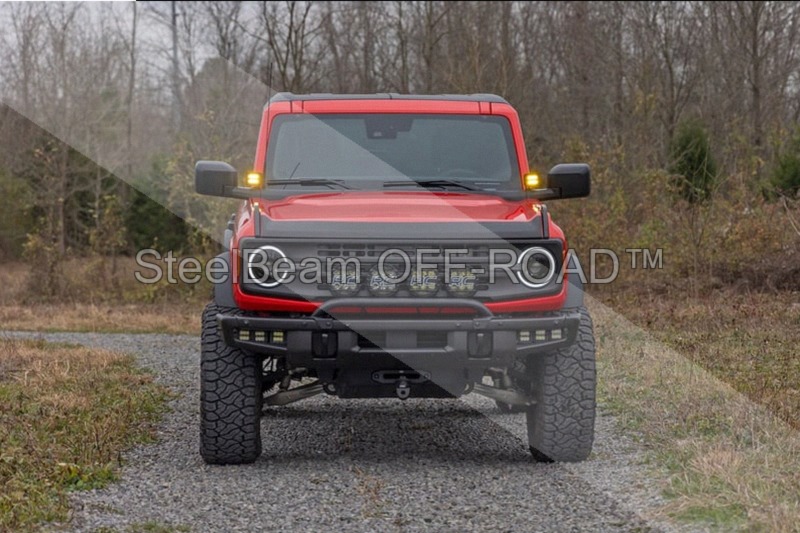 steelbeam off road™ 2" led light pods — spot beam | amber lens | square | pair