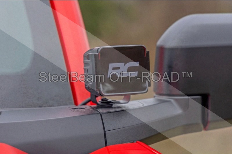 steelbeam off road™ 2" led light pods — spot beam | amber lens | square | pair