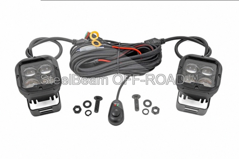 steelbeam off road™ 2" sae driving light pods — street legal | pair