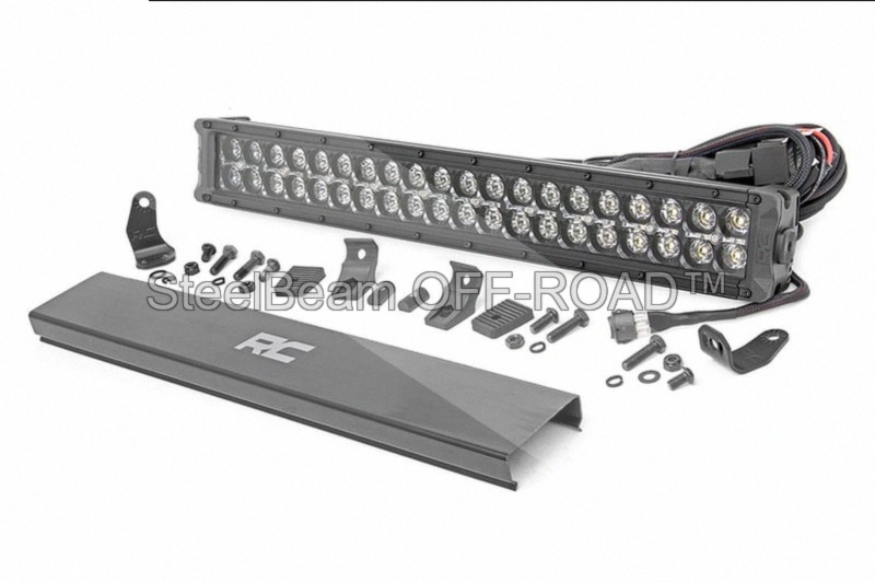 steelbeam off road™ 20" black series led light bar — dual row | combo beam | cool white drl