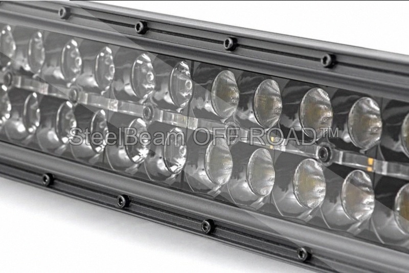 steelbeam off road™ 20" black series led light bar — dual row | combo beam | cool white drl
