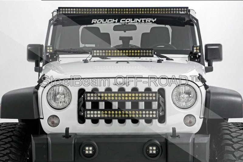 steelbeam off road™ 20" black series led light bar — dual row | combo beam | pair of mounts
