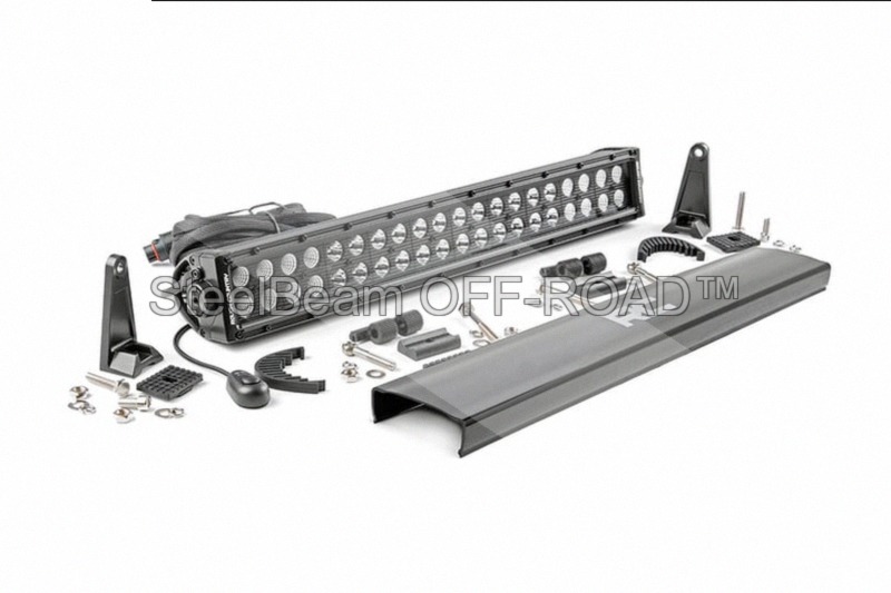 steelbeam off road™ 20" black series led light bar — dual row | combo beam | pair of mounts