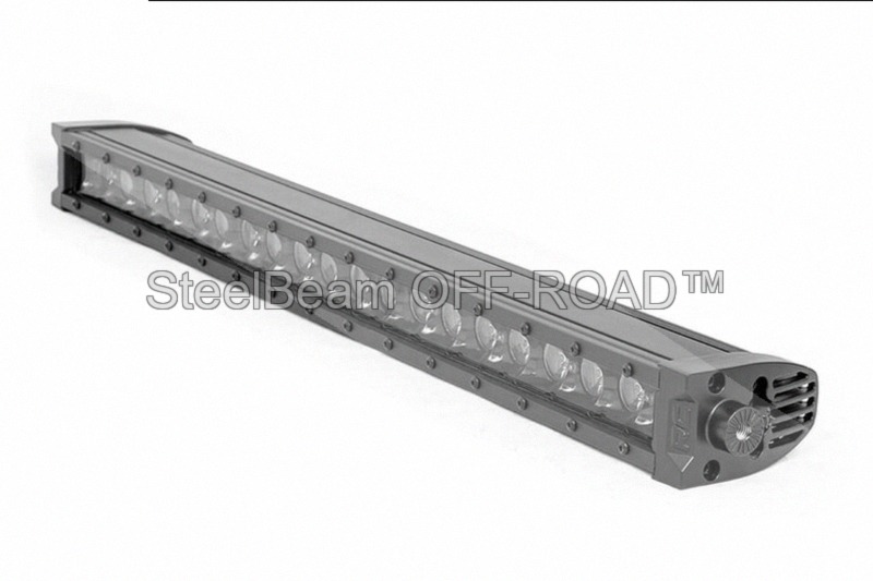 SteelBeam OFF-ROAD™ 20" Black Series LED Light Bar — Single Row | Spot Beam | Amber DRL - Image 3