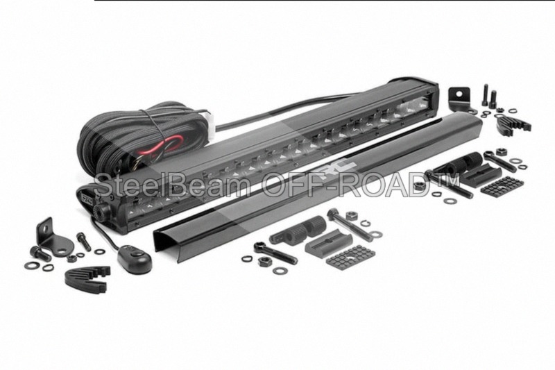 SteelBeam OFF-ROAD™ 20" Black Series LED Light Bar — Single Row | Spot Beam | Slimline Design
