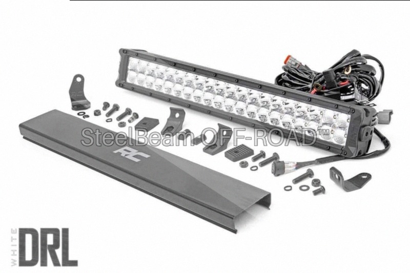 SteelBeam OFF-ROAD™ 20" Chrome Series LED Light Bar — Dual Row | Cool White DRL