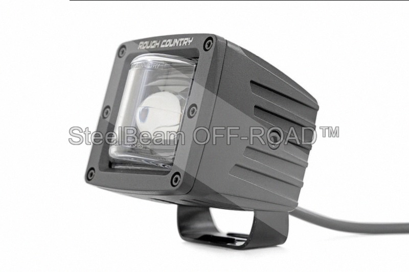 steelbeam off road™ 2" black series led fog pods — sae street legal | yellow beam | pair